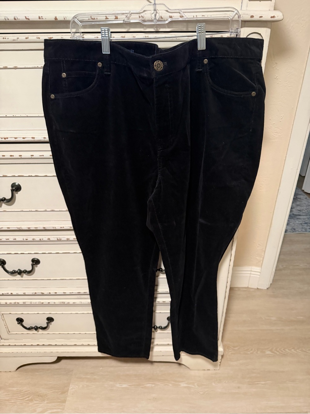 Talbots Black Straight-Leg Corduroy Pants NWOT- Clearance